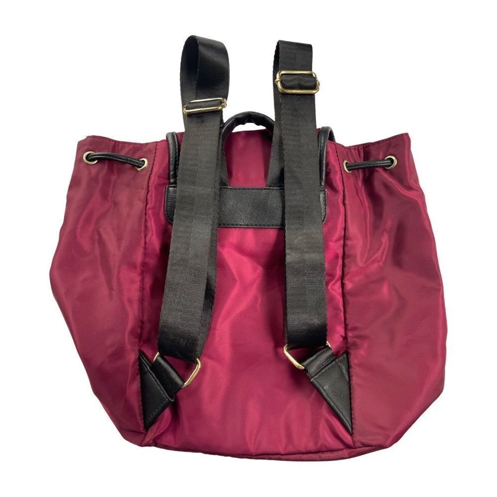 Compact Rucksack Backpack in Magenta Trimmed in Black - Picture 8 of 14